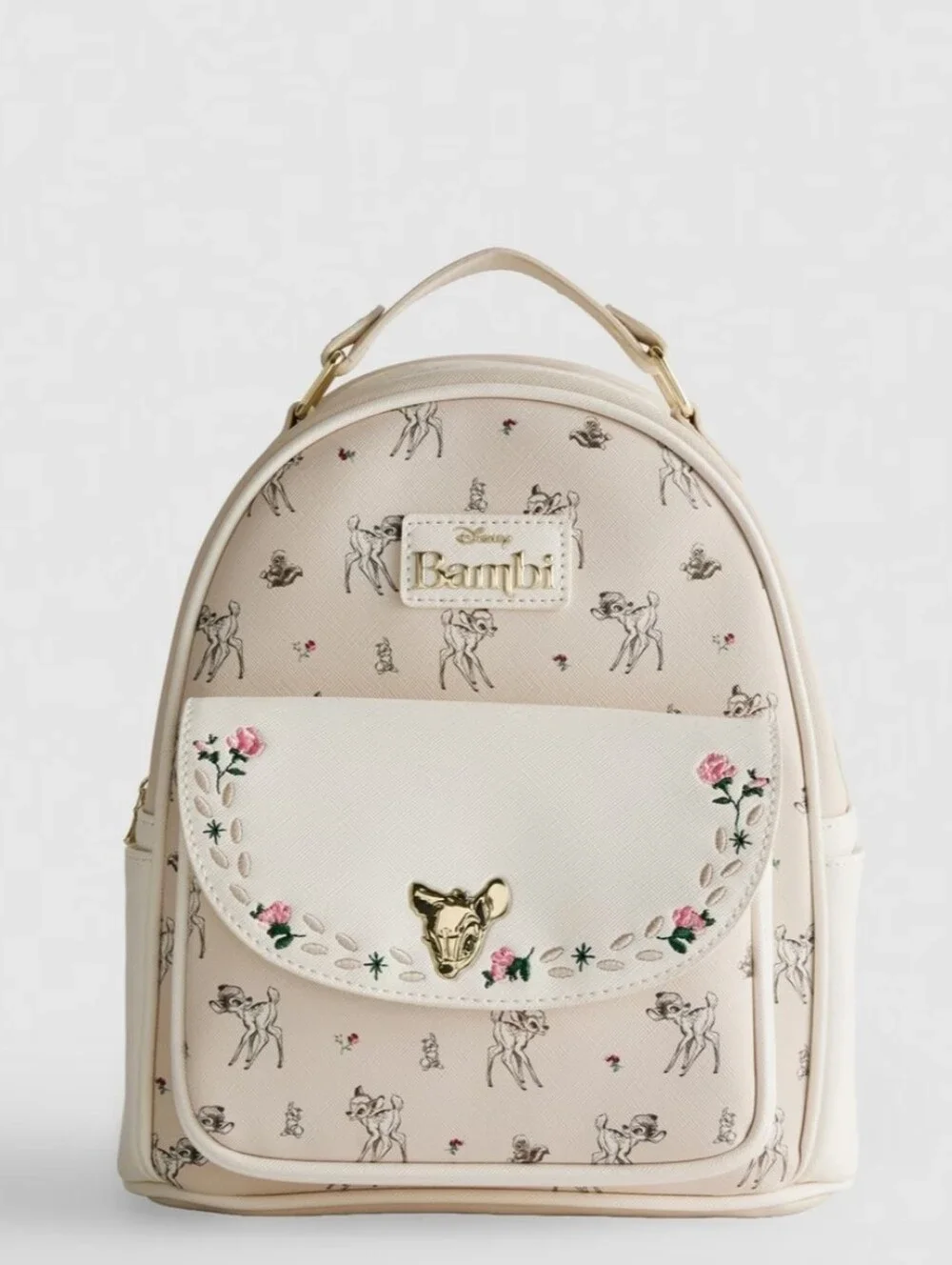 Disney Bambi Cream Mini Backpack - Floral Accent, Primark